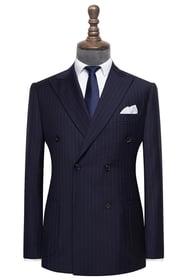 The Crayford, Navy Double Breasted Pinstripe Suit